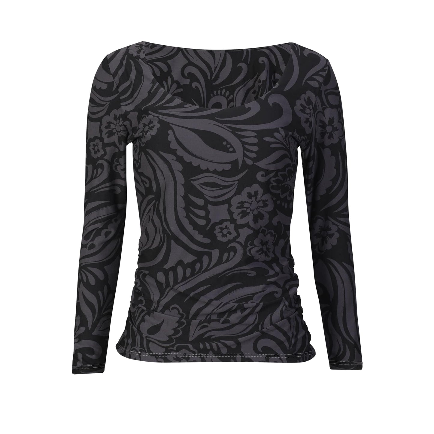 Alma LS Turn Top Dark Grey black Tia