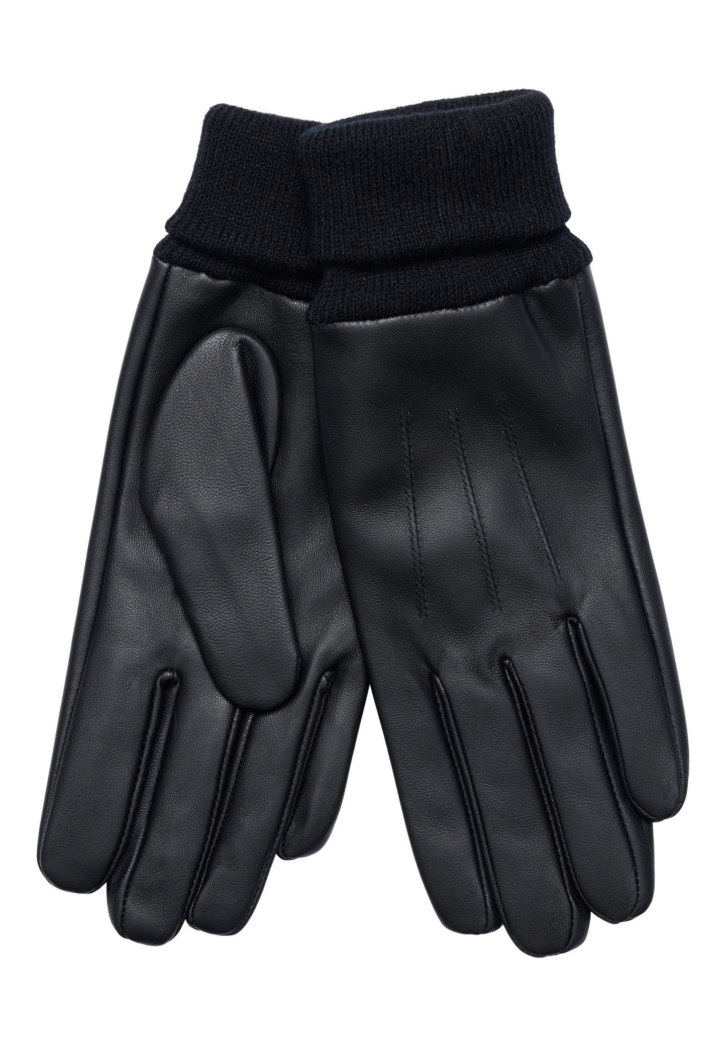 Leðurhanskar Svartir m.stroffi