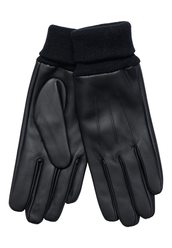 Leðurhanskar Svartir m.stroffi