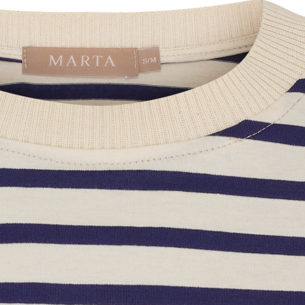 Marta Karabolur Off white og dark blue