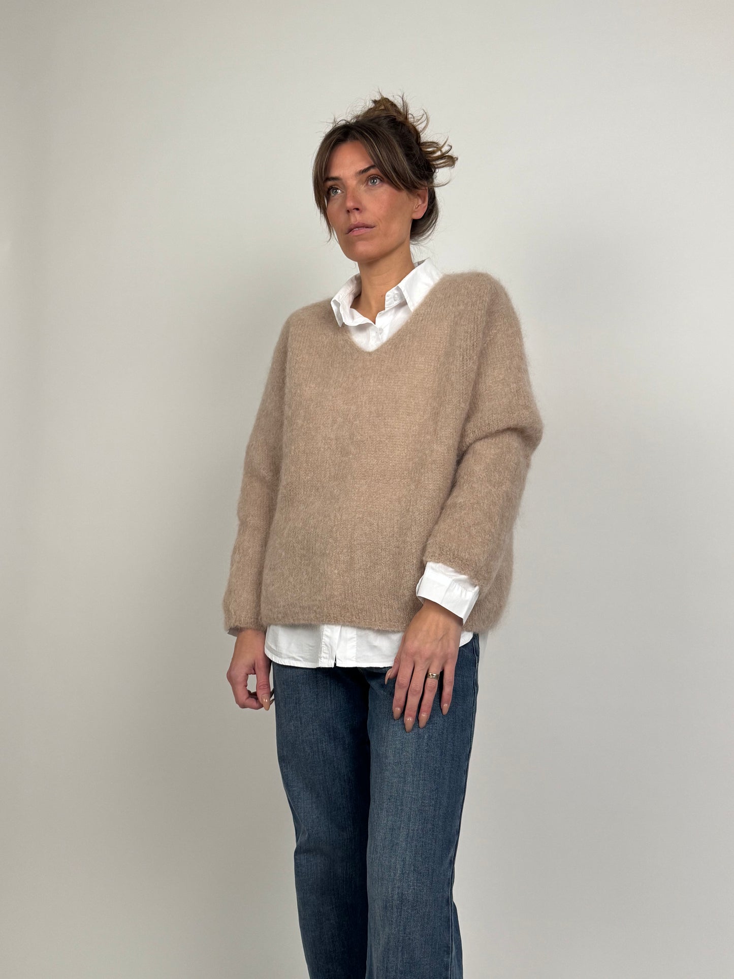 Mona Peysa Mohair Beige