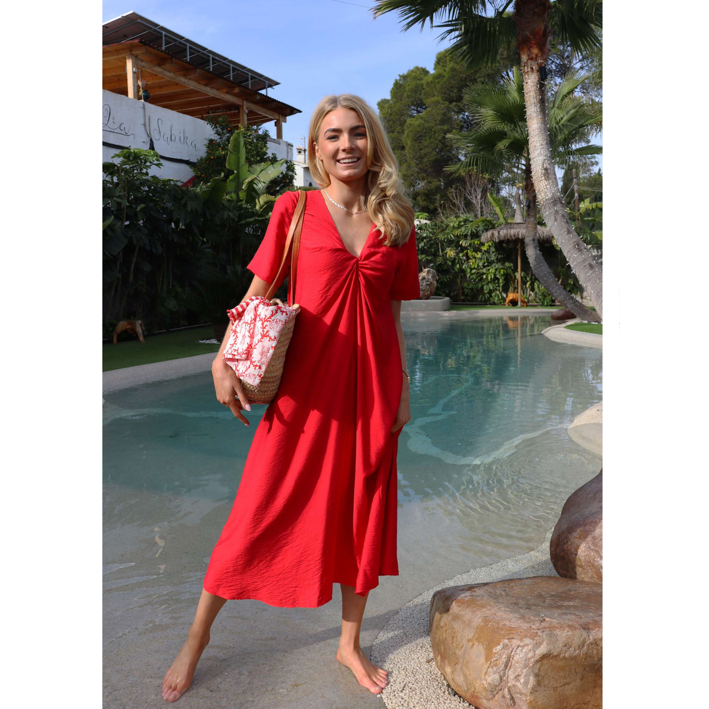 Notti dress Lobster red