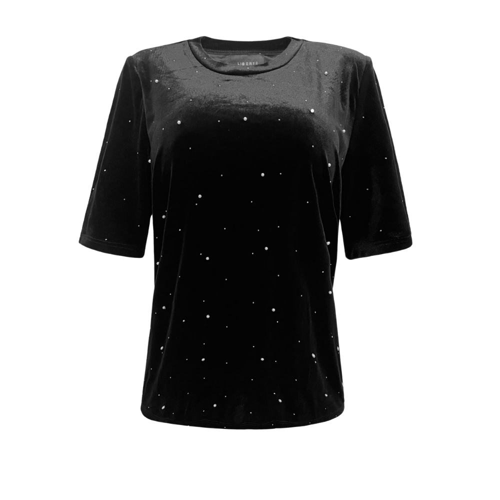 Velia Velvet T-shirt svartur