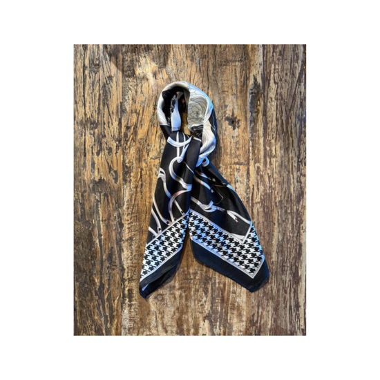 Klútur Cebe svartur , off white og grár