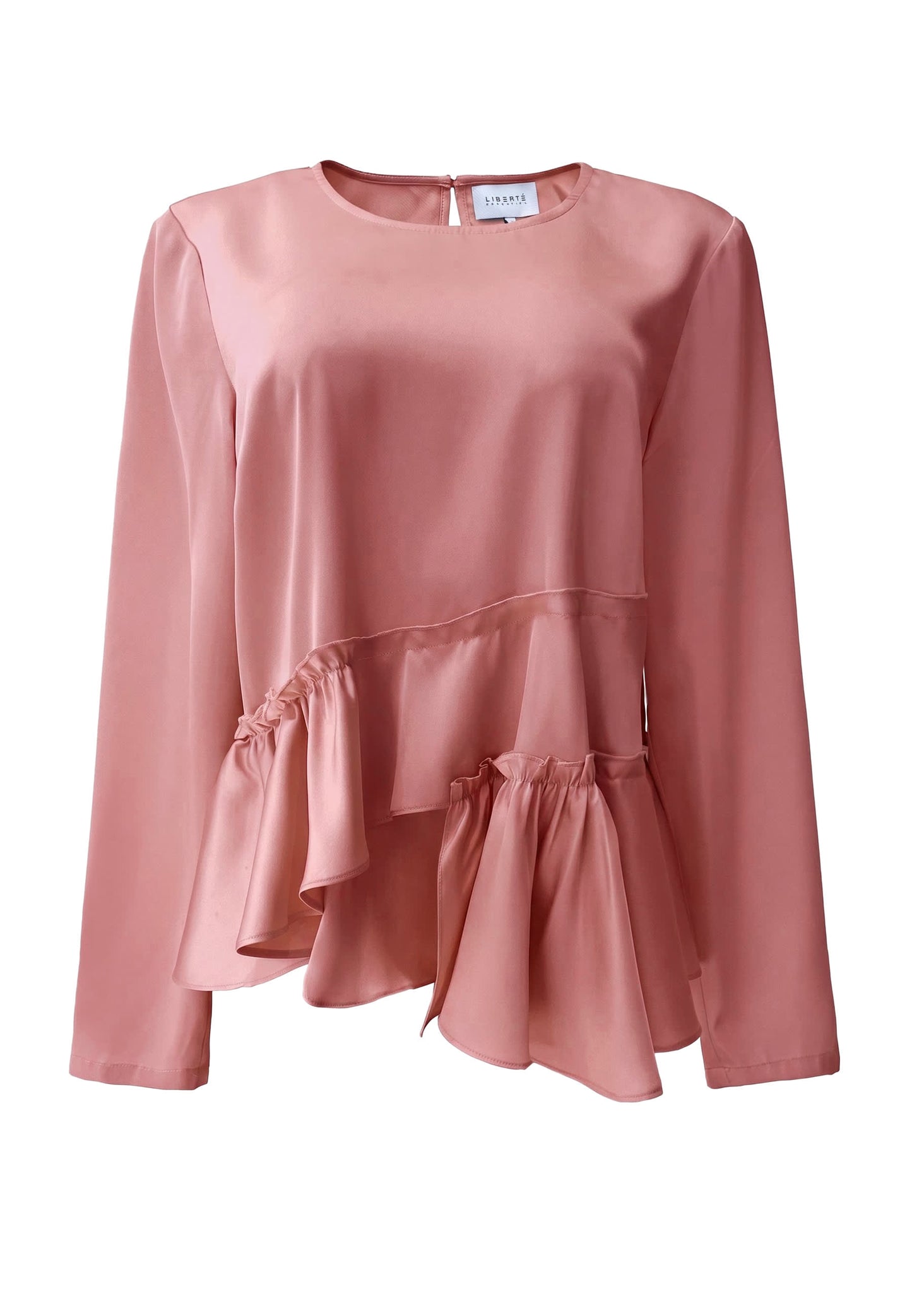 Fie LS Frill blouse bleik
