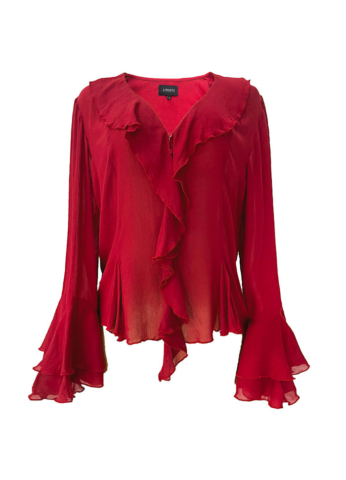 Siffi LS Blouse Dökkrauð