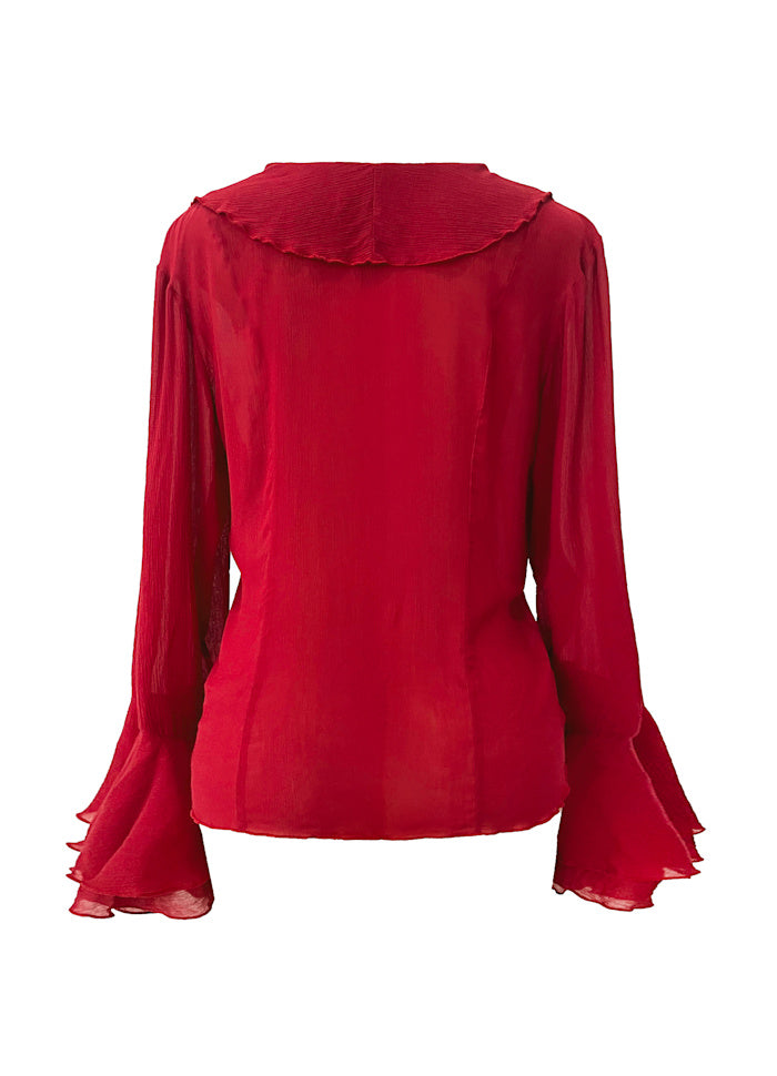 Siffi LS Blouse Dökkrauð