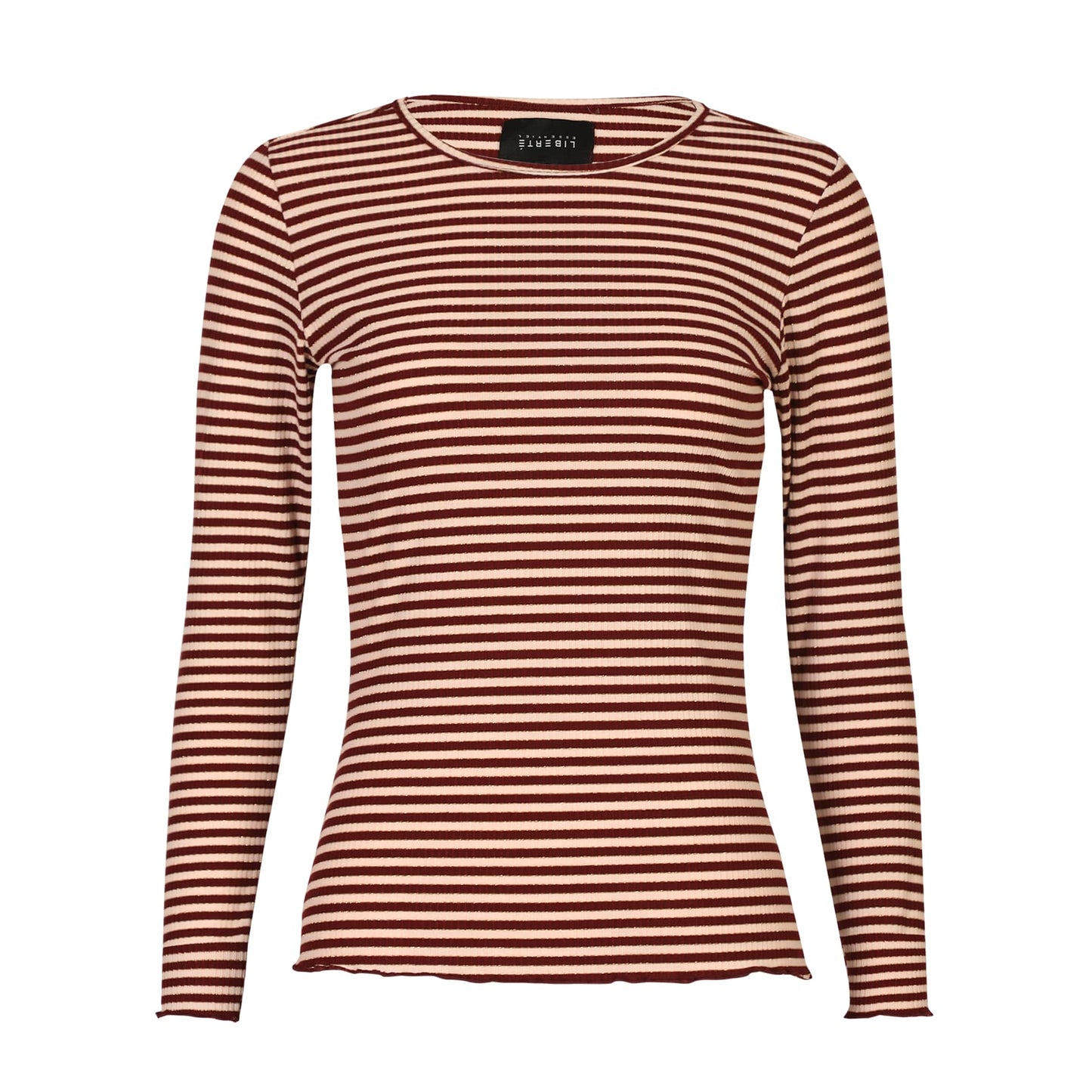 Natalia LS bolur Bordeaux, crem gold stripe