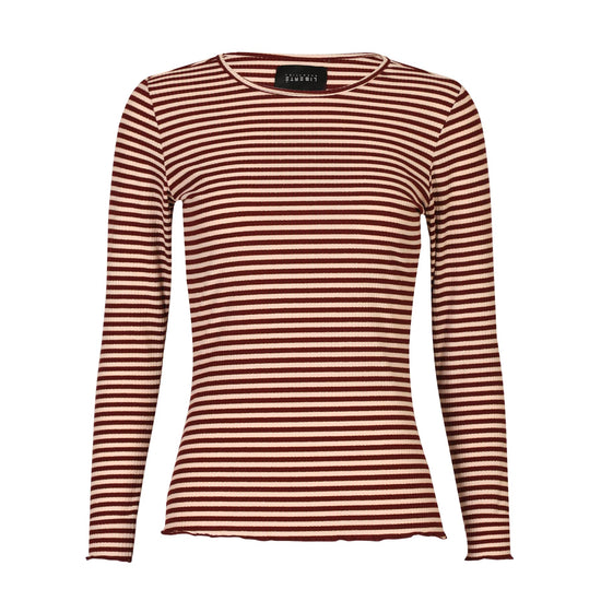Natalia LS bolur Bordeaux, crem gold stripe