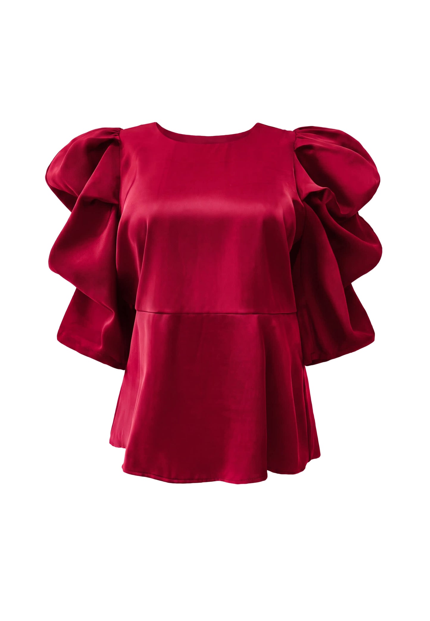 Winnie Peplum blouse Rauð