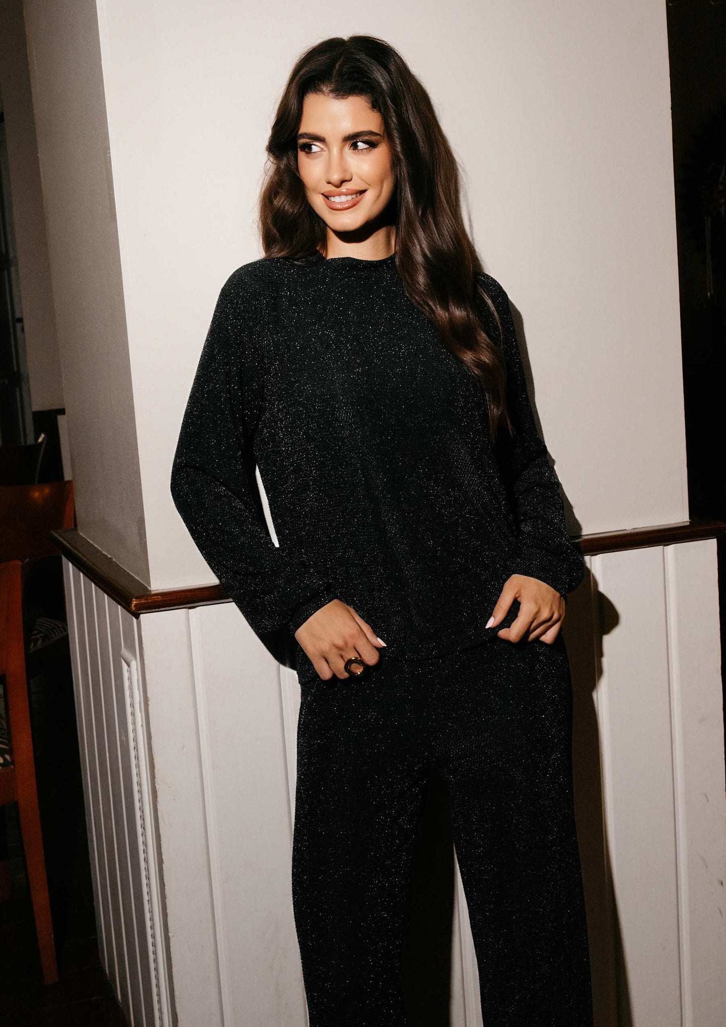 Katty LS bolur Lurex svartur