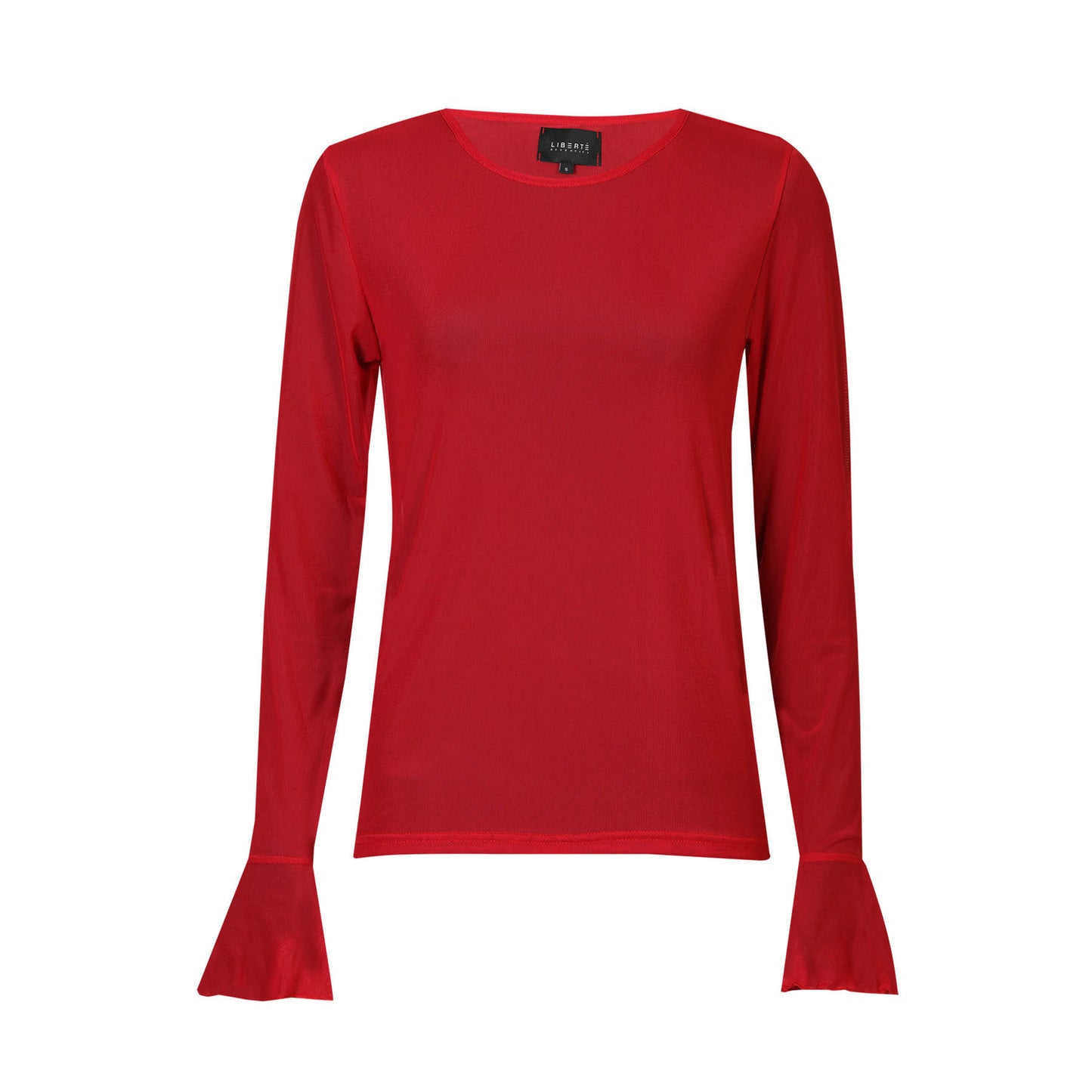 Mesh LS Frill bolur Rauður