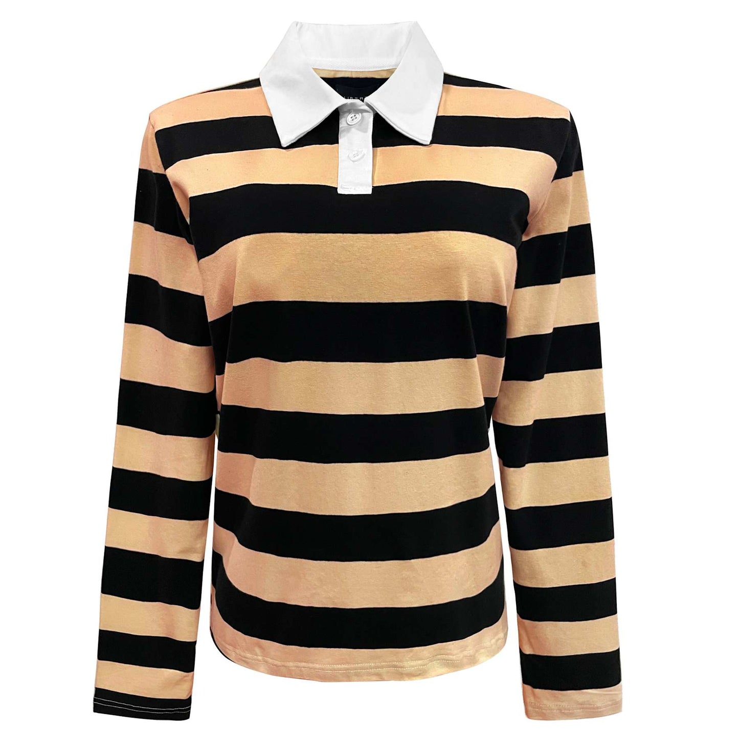 Polo LS T-shirt svart og carmel