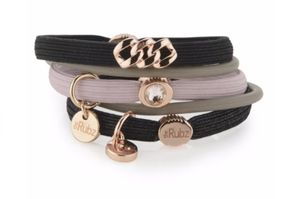 Load image into Gallery viewer, Hair Ties - Black &amp;amp; Rose with Rose Gold
